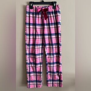 Plaid Pink and Blue Bow Tie Kids Pajama Pants, Max & Olivia, Size Large 10/12
